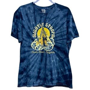 Slightly Stoopid Ocean Beach California Blue Tie-Dye Band T-Shirt Size‎ L